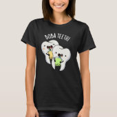 Boba Teeth Grappig Boba Tea Pun Donker BG T-shirt (Voorkant)