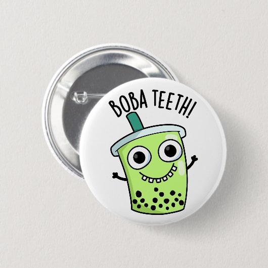 Boba Teeth Grappige Boba Tea Pun Ronde Button 5,7 Cm (Voorkant /achterkant)