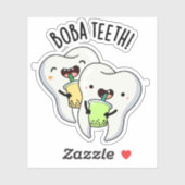 Boba Teeth Grappige Boba Tea Pun Sticker (Vel)