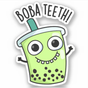 Boba Teeth Grappige Boba Tea Pun Sticker