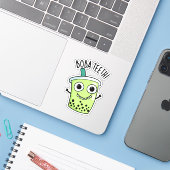 Boba Teeth Grappige Boba Tea Pun Sticker (Laptop met iPhone)