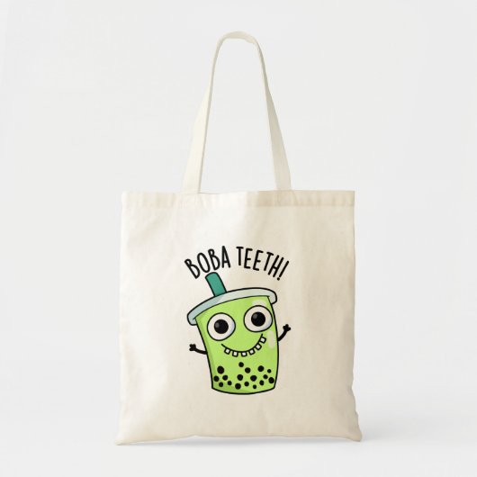 Boba Teeth Grappige Boba Tea Pun Tote Bag (Voorkant)