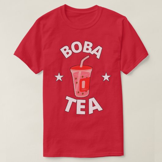 Boba-thee aardbeithee t-shirt (Design voorkant)