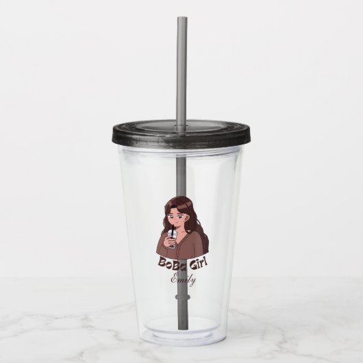 boba-thee acryl drinkbeker (Voorkant)