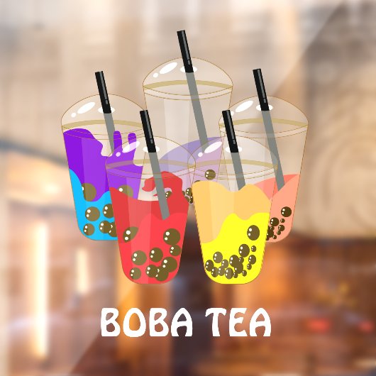 Boba Thee Bubble Drank Raamsticker (Vel 2)