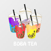 Boba Thee Bubble Drank Raamsticker (Vel)