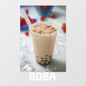 Boba Thee Bubble Drink Advertentie Raamsticker (Vel)