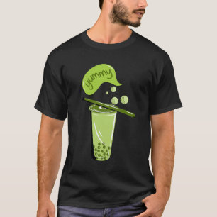 boba thee bubble melk matcha thee groene thee lief t-shirt