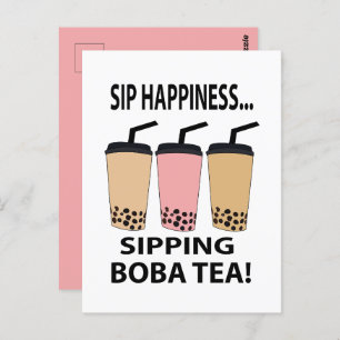 Boba Thee Bubble Thee Boba Thee Briefkaart