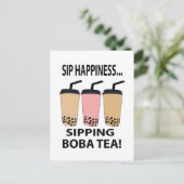 Boba Thee Bubble Thee Boba Thee Briefkaart (Staand voorkant)
