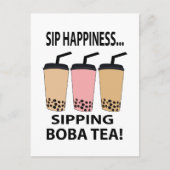 Boba Thee Bubble Thee Boba Thee Briefkaart (Voorkant)