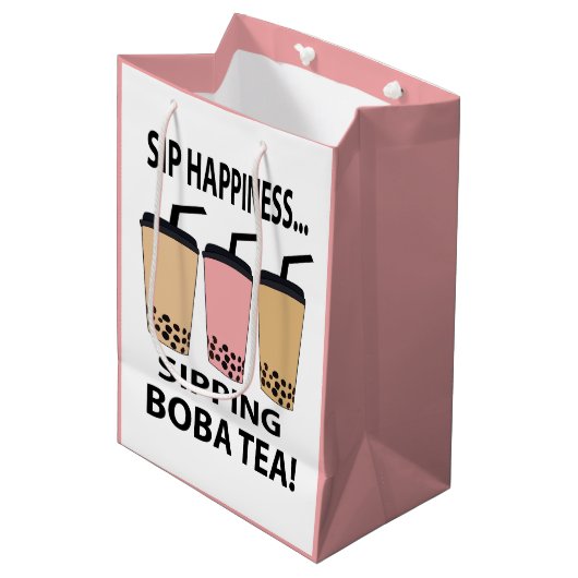 Boba Thee Bubble Thee  Medium Cadeauzakje (Voorkant Gekanteld)