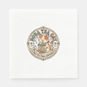 Boba Thee Kat Boba Thee Kat Vintage Vector Kunst S Servet