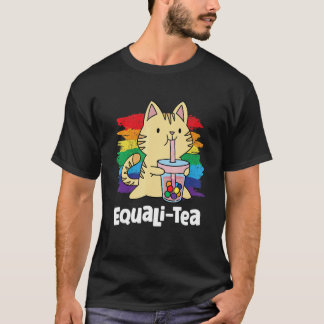 Boba Thee Kat Regenboogvlag Gay Pride Lgbt Gemeens T-shirt