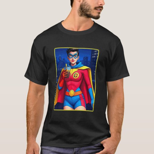 Boba Thee Meisje Superheld T-shirt (Voorkant)