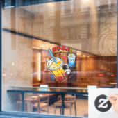 Boba Time Bubble Tea Dranken Bedrijf   Raamsticker (Cafe Raam)