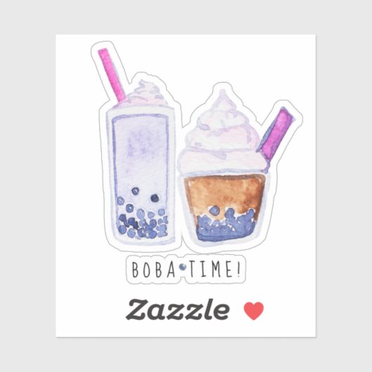 BOBA Time Bubble Tea Sticker (Vel)