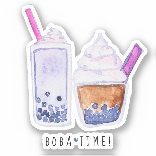 BOBA Time Bubble Tea Sticker (Voorkant)