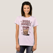 Boba Verslaafde Bubble Tea T-shirt (Voorkant volledig)