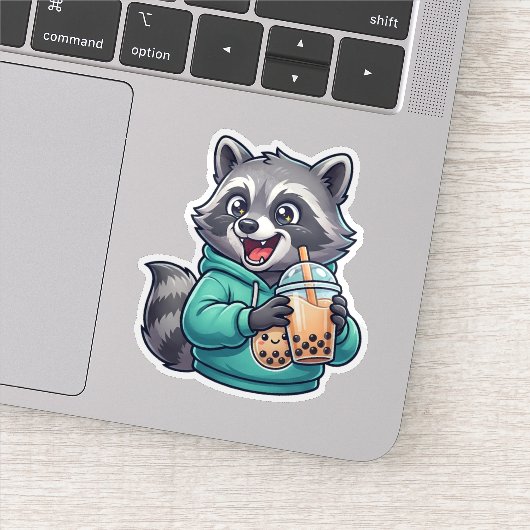 Boba Wasbeer Sticker (Detail)