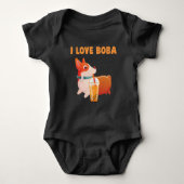 Boba Welsh Corgi Pembroke Tea Kawaii Dog Romper (Voorkant)