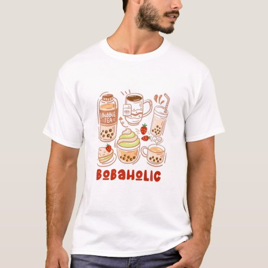 Bobaholic Boba Tea Bubbles Milk T-shirt (Voorkant)