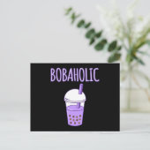 Bobaholic bubble Boba Kawaii Tea Graphic Briefkaart (Staand voorkant)