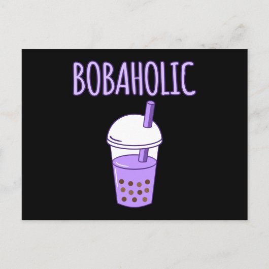 Bobaholic bubble Boba Kawaii Tea Graphic Briefkaart (Voorkant)