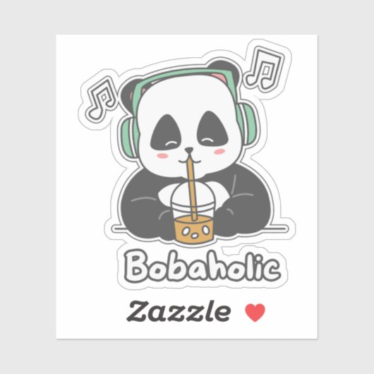 Bobaholic Bubble Tea Boba Sticker (Vel)