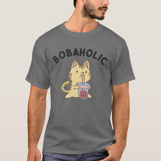 Bobaholic kat Kawaii Bubble Milk Boba Tea T-shirt