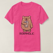 Bobaholic Pixel Beer houdt van Boba Tea T-shirt (Design voorkant)
