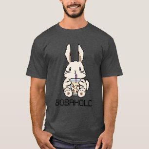 Bobaholic Pixel Bunny houdt van Boba thee T-shirt