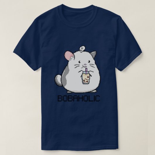 Bobaholic Pixel Mouse Loves Boba Thee T-shirt (Design voorkant)