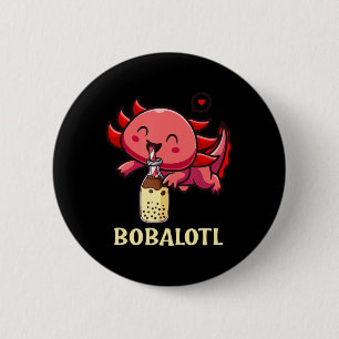 Bobalotl Axolotl Boba tea belle milk animum Ronde Button 5,7 Cm