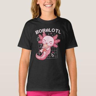 Bobalotl Axolotl Boba Tea Bubble Anime Gift Girls  T-shirt