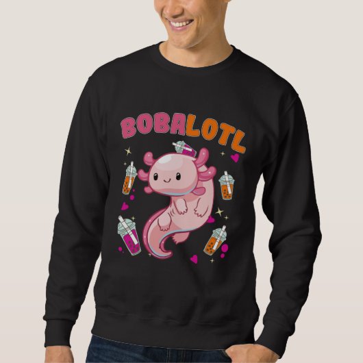 Bobalotl Axolotl Boba Tea Bubble Milk  1 Trui (Voorkant)