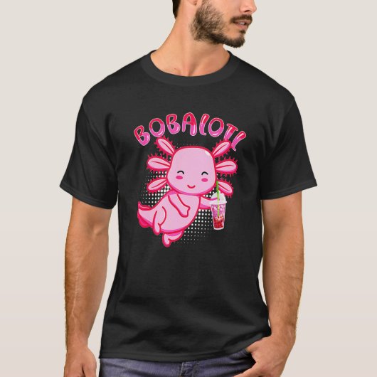 Bobalotl Axolotl Boba Tea Bubble Milk T-shirt (Voorkant)