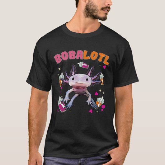 Bobalotl Axolotl Boba Tea Bubble Milk T-shirt (Voorkant)