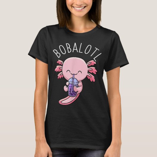 Bobalotl Axolotl Boba Tea Bubble Milk T-shirt (Voorkant)