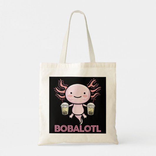 Bobalotl Axolotl Boba Tea Tote Bag (Achterkant)