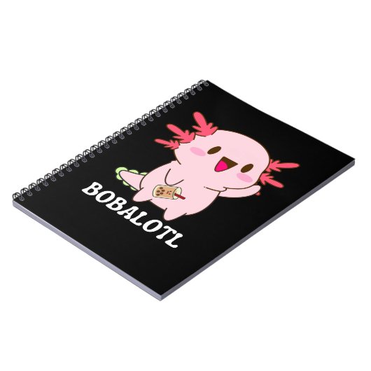 Bobalotl Axolotl Bubble Tea Notitieboek (Linkerzijde)