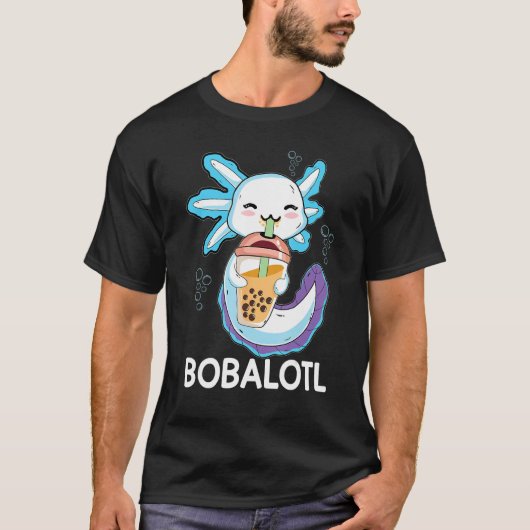 Bobalotl Axolotl Milk Tea Axolotl Drinking Boba Te T-shirt (Voorkant)