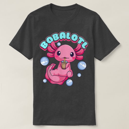 Bobalotl Cute Kawaii Axolotl Drink Boba Tea Bu T-shirt (Design voorkant)