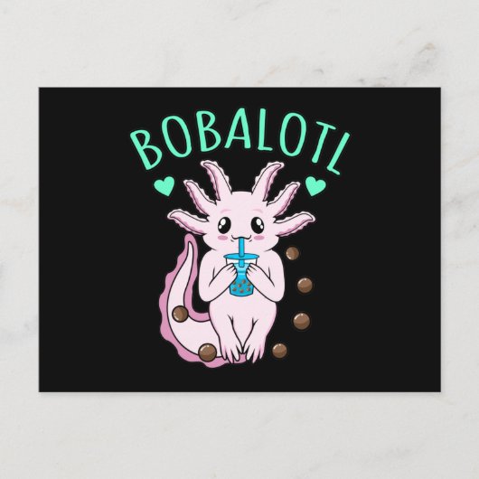 Bobalotl Kawaii Animal Axolotl Lover Pet Eigenaar  Uitnodiging Briefkaart (Voorkant)