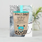 Bobas voor Baby Boba Tea geïnspireerd Baby shower Aankondiging (Staand voorkant)