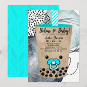 Bobas voor Baby Boba Tea geïnspireerd Baby shower Aankondiging (Voorkant / Achterkant)