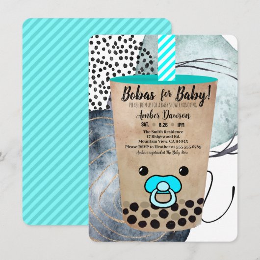 Bobas Voor Baby Boba Thee Geïnspireerd Budget Kaart (Voorkant / Achterkant)