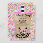 Bobas voor Baby Pink Boba Tea geïnspireerd Baby sh Kaart (Voorkant / Achterkant)