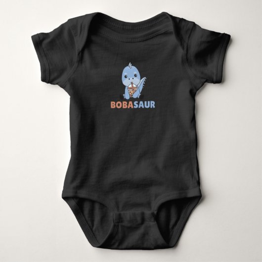 Bobasaur Boba Dinosaur Dino Bubble Tea Romper (Voorkant)