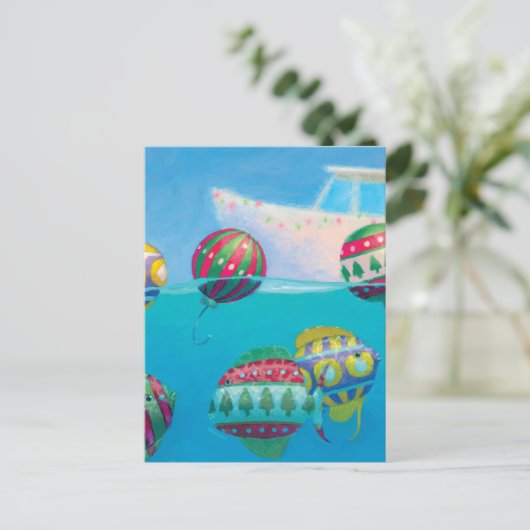 Bobber Fish Bulbs Kerst briefkaart (Staand voorkant)